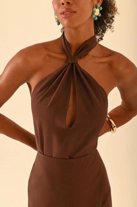 Conjunto calça e blusa Silvia chocolate