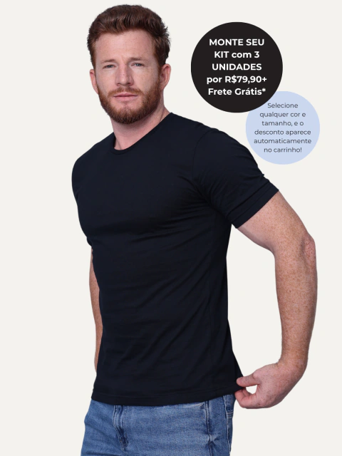 Camiseta lisa básica confortável 100% algodão