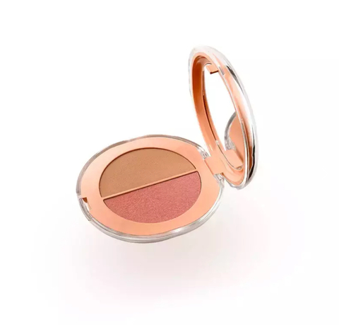 Blush Duo Gloss Supreme Layering Matt&Glow Kiko Milano - Cor 01 Sandy Chic Cheeks