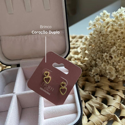 Brinco Coração Duplo