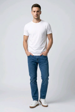 Jeans clasico recto elastizado - comprar online