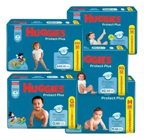 Huggies Protect plus Mx68/Gx60/XGx52/XXGx50/XXXGx48 - comprar online