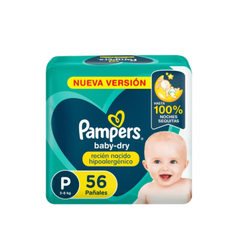 Pampers baby dry hipoalergénico Px56 - comprar online