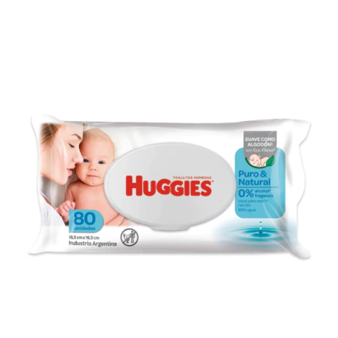Huggies Toallitas Puro y natural x80 - comprar online