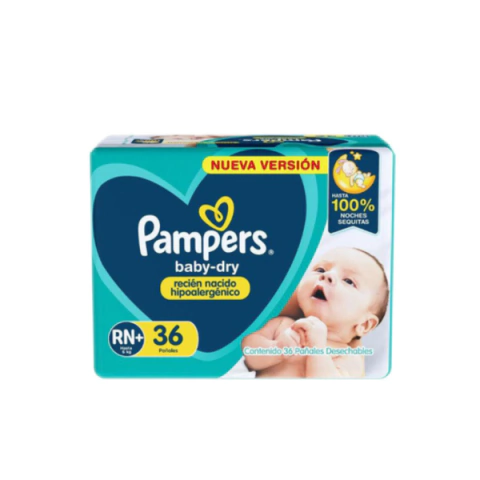 Pampers baby dry hipoalergénico RN+x36 - comprar online