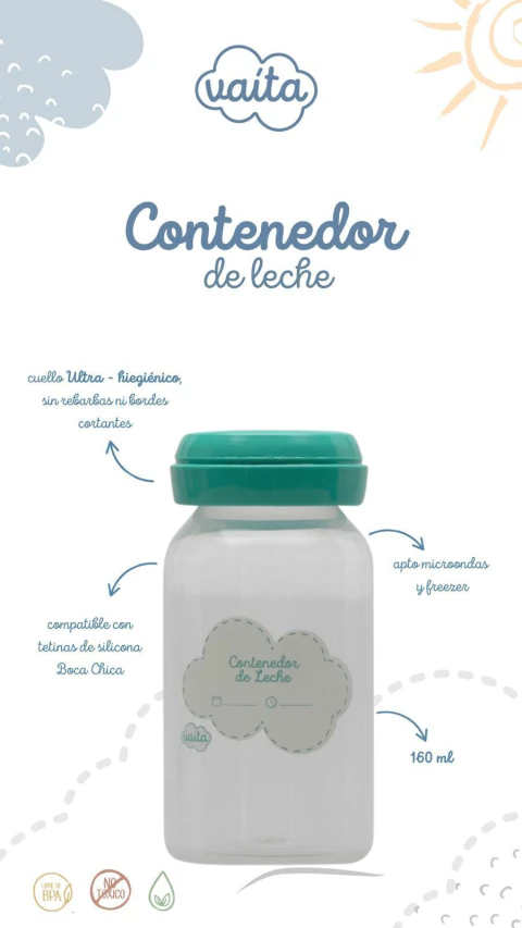 Vaita Vasos contenedores de leche x3