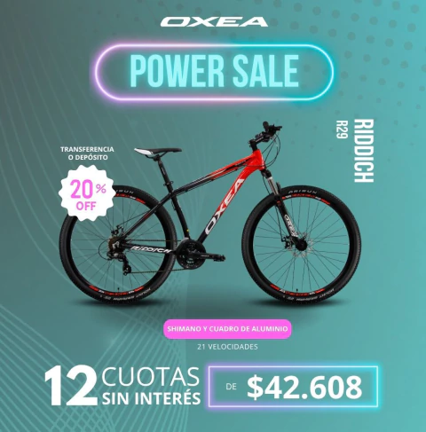 Bicicleta Mtb OXEA Riddich R29 Aluminio SHIMANO 21 velocidades - comprar online