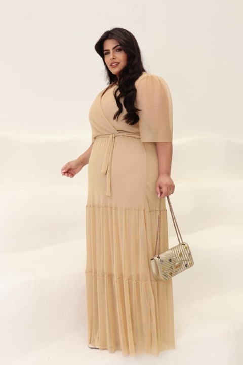 Vestido Rafaela Lurex Longo Plus Size