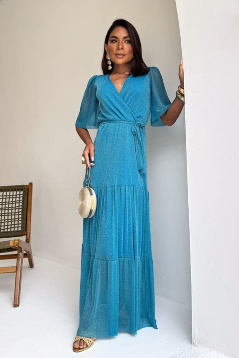 Vestido Rafaela Lurex Longo Slim