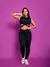 Calça Legging Preta Basic Detalhe Cós