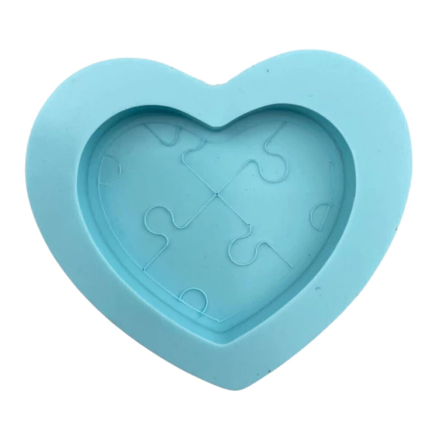 Molde Para Resina Chaveiro Coração Autismo 2 - 8mm