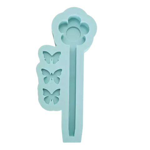 Molde De Silicone Para Resina Caneta Flor 3D - 4 Cavidades