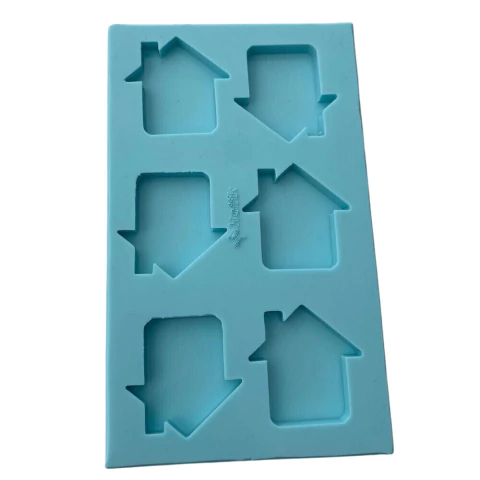Molde De Silicone Para Resina Paleta Casinha - 6 Cavidades