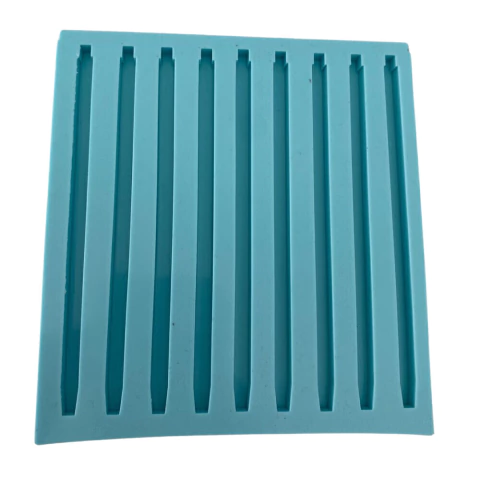 Molde De Silicone Para Resina Caneta Super Slim - 9 Cavidades