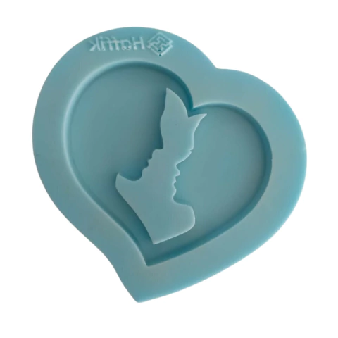 Molde De Silicone Para Resina Chaveiro Casal - 1 Cavidade