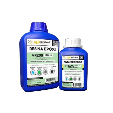Resina Epóxi com Proteção UV VR200 1,5kg - Média Espessura / Baixa viscosidade