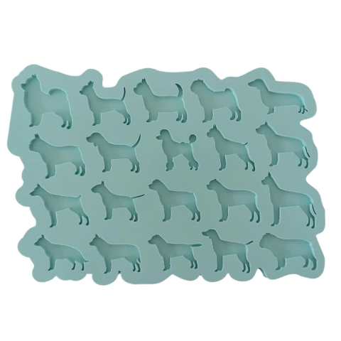 Molde De Silicone Para Resina Paleta Raças De Cachorros - 20 Cavidades
