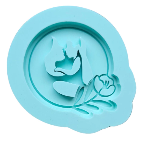 Molde de Silicone Para Resina Flor Mãe e Filho - 1 Cavidade