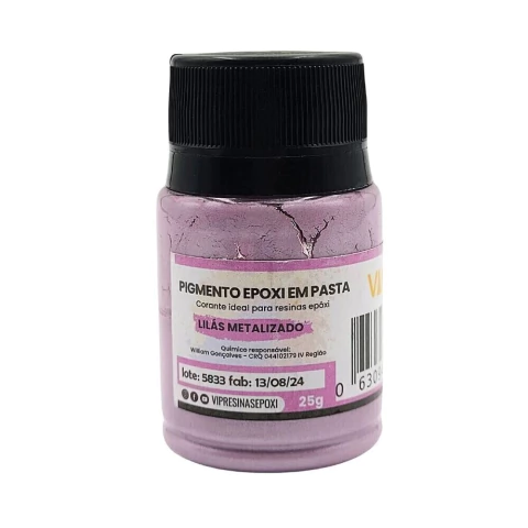 Pigmento Epóxi para Resina Pasta 25g Cor Metalizada Roxo Claro
