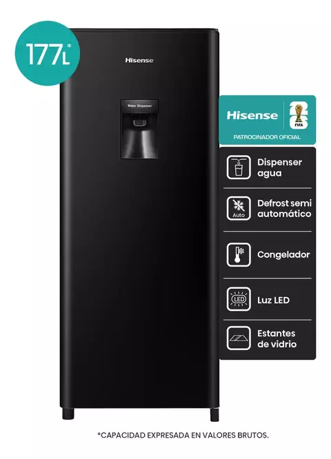 Heladera Hisense RL230WB4AU con Dispenser Single Door