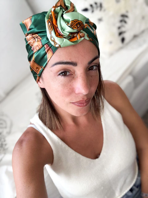Turbante Pañuelo de Seda · Green - comprar online