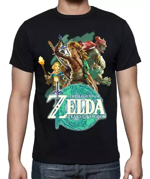 Remera Zelda Tears Of The Kingdom Negra Tradicional