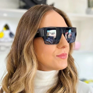 Óculos de Sol Maldivas - Proteção UVA e UVB - Modelo Máscara Preto