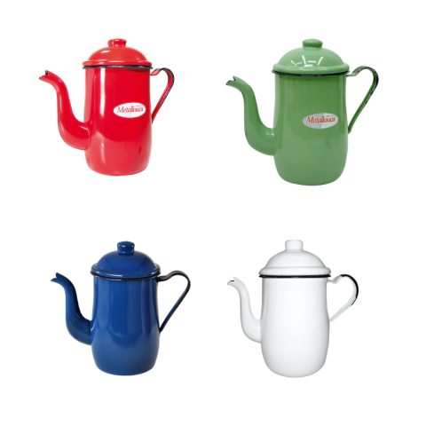 Bule Esmaltado Antigo Retro Para Café Chá 1,25 Litros Metallouça