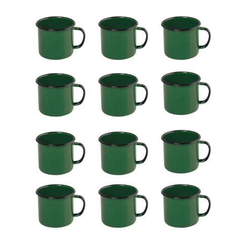Caneca Xicara Esmaltada Retro Verde Ágata 80ml N:05 - 12 Unidades - comprar online