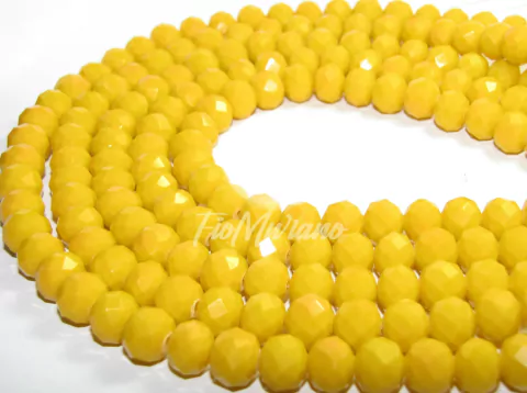 Fio de Cristal AA Flat® 10mm - Amarelo Gema Opaco