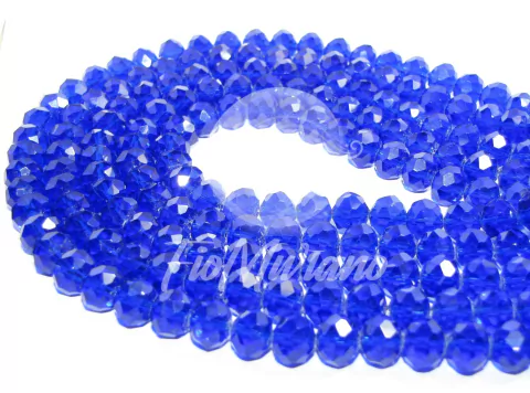 Fio de Cristal AA Flat® 10mm - Azul Royal Transparente