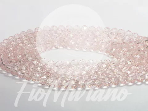 Fio de Cristal AA Flat® 10mm - Rosa Transparente