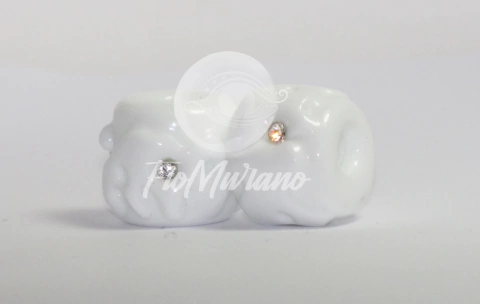 Tamborzinho - Branco Leitoso com Strass