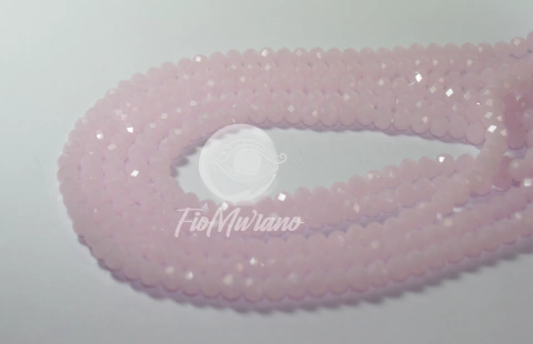 Fio de Cristal AA Flat® 6mm - Rosa Claro leitoso