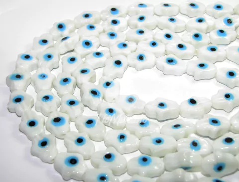 Fio de Murano Olho grego 16mm - Hansá Branco