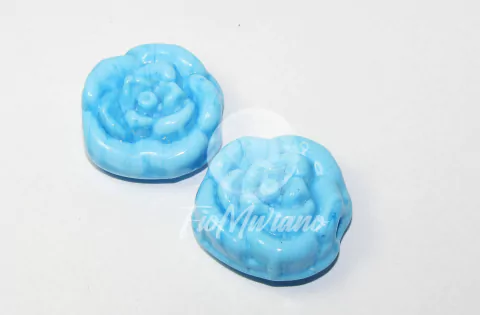 Rosas - Azul Turquesa Leitoso