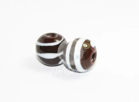 Bola G - Marrom com Branco Leitoso