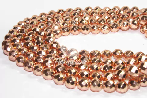 Fio de Hematita 8mm - Ouro Rose