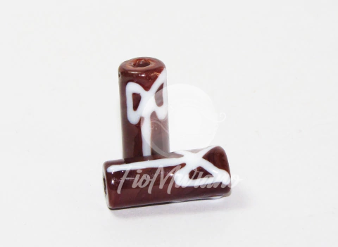 Firma Lisa M/ TAM ÚNICO - Marrom com Machado Branco