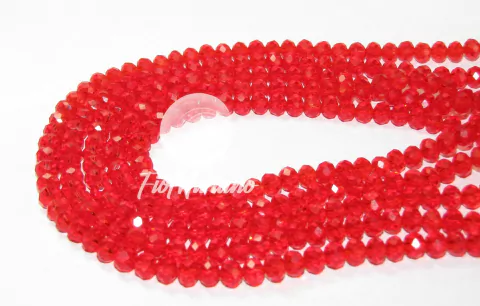 Fio de Cristal AA Flat® 6mm - Vermelho Transparente