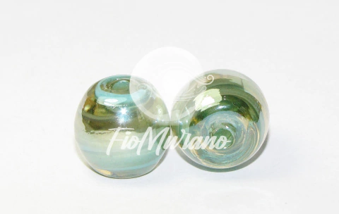 Bola G/ TAM ÚNICO - Âmbar com Azul Turquesa Irizado