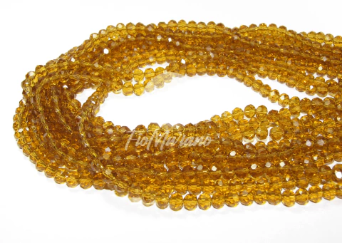 Fio de Cristal AA Flat® 6mm - Âmbar Transparente
