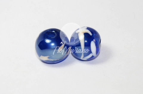 Bola abstrato G Tam/único - Azulão com Branco Irizado