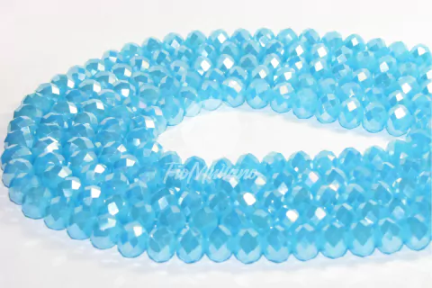 Fio de Cristal AA Flat® 10mm - Azul Claro Irizado