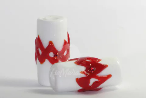 Firma de Luxo GG - Branco e vermelho com Strass Leitoso