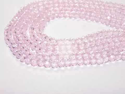 Fio de Cristal AA Flat® 6mm - Rosa Transparente