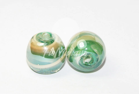 Bola G/ TAM ÚNICO - Verde Limão com Branco Irizado