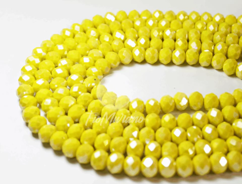 Fio de Cristal AA Flat® 10mm - Amarelo Leitoso Irizado