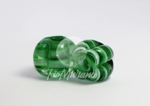 Pitanga G - Verde Esmeralda e Branco com Cristal