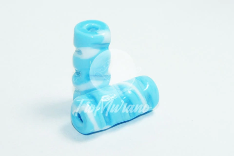 Firma Frizada M - Azul Turquesa com Branco Leitoso